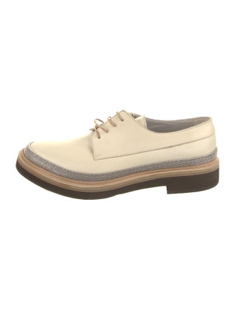 Brunello Cucinelli Leather Beaded Accents Oxfords
