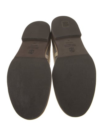 Brunello Cucinelli Leather Beaded Accents Oxfords
