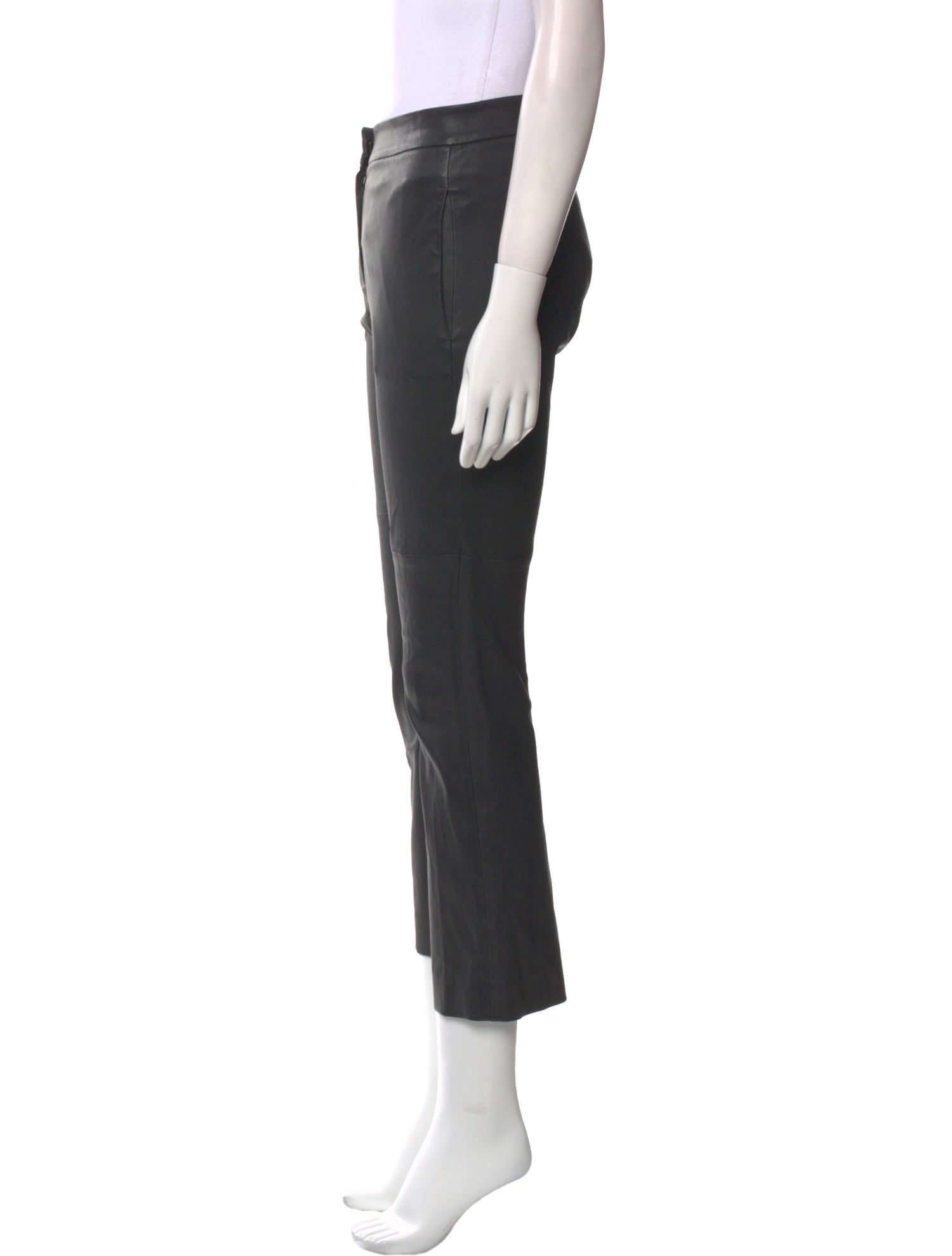Brunello Cucinelli Leather Straight Leg Pants