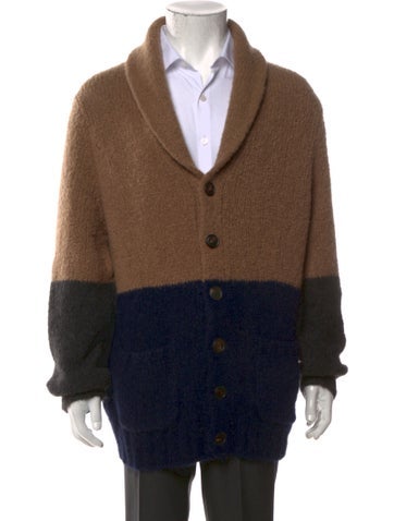 Brunello Cucinelli Sweaters Alpaca Colorblock Pattern Cardigan Us48, It58 | XXL