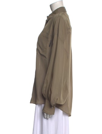 Brunello Cucinelli Long Sleeve Button-Up Top