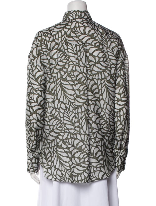 Brunello Cucinelli Silk Printed Button-Up Top