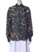 Brunello Cucinelli Silk Printed Button-Up Top