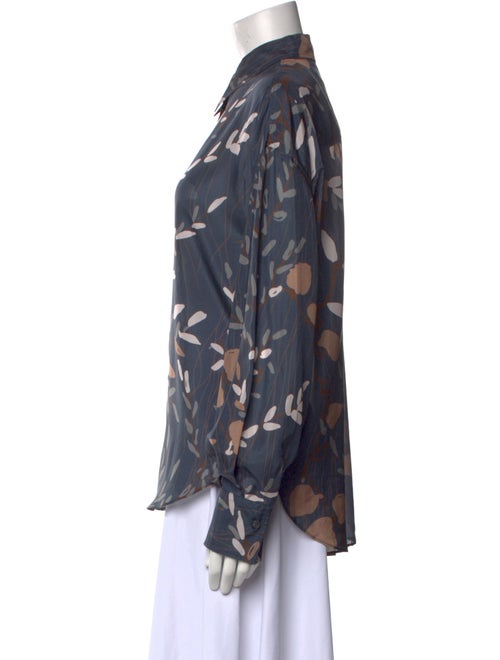 Brunello Cucinelli Silk Printed Button-Up Top
