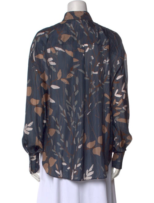 Brunello Cucinelli Silk Printed Button-Up Top
