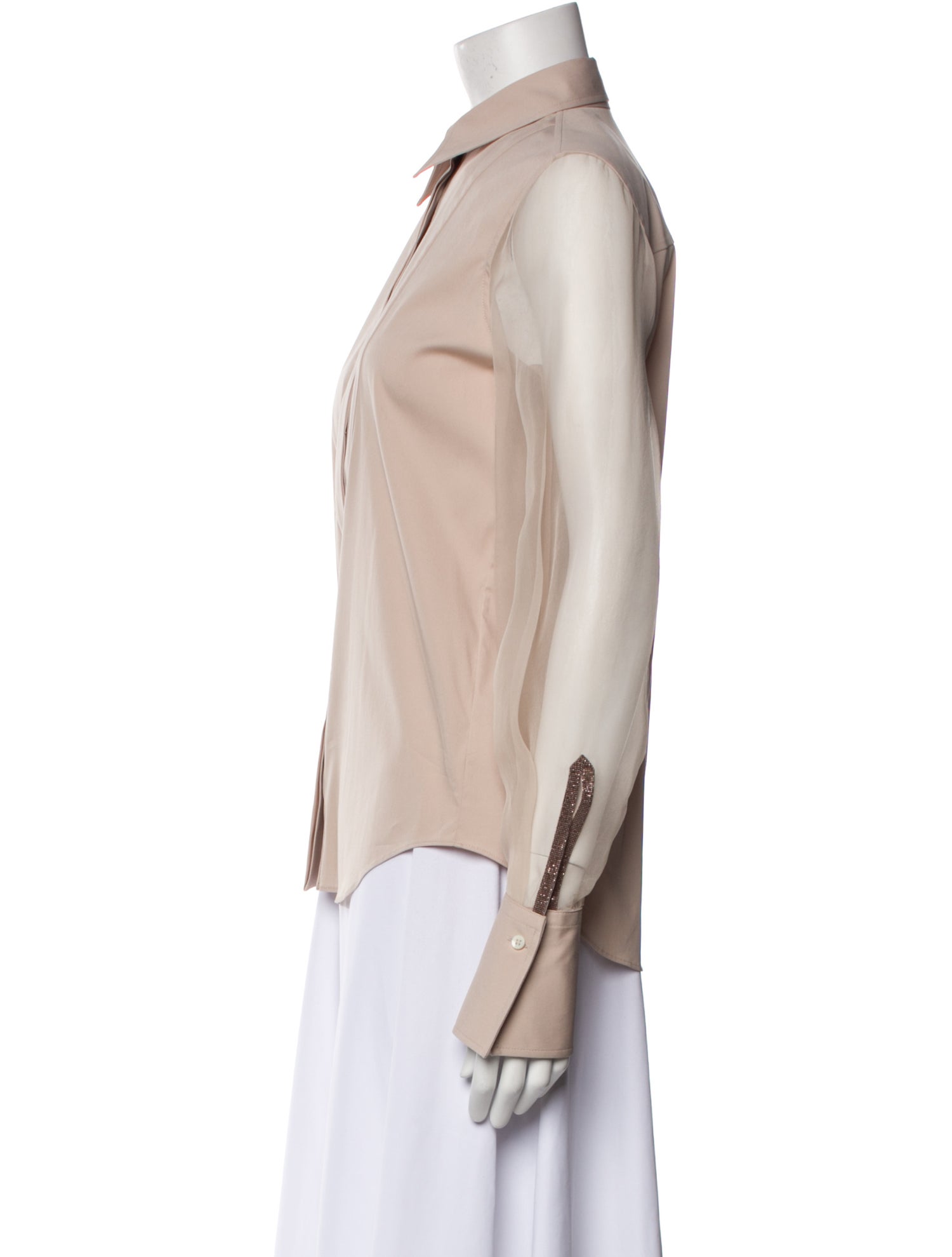 Brunello Cucinelli Long Sleeve Button-Up Top