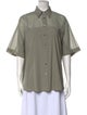 Brunello Cucinelli Linen Short Sleeve Button-Up Top