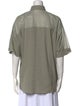 Brunello Cucinelli Linen Short Sleeve Button-Up Top