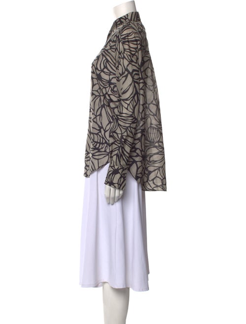 Brunello Cucinelli Silk Printed Button-Up Top