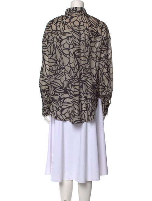 Brunello Cucinelli Silk Printed Button-Up Top