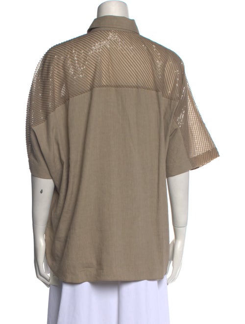 Brunello Cucinelli Short Sleeve Button-Up Top