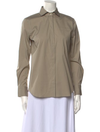 Brunello Cucinelli Long Sleeve Button-Up Top