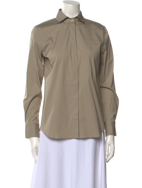 Brunello Cucinelli Long Sleeve Button-Up Top