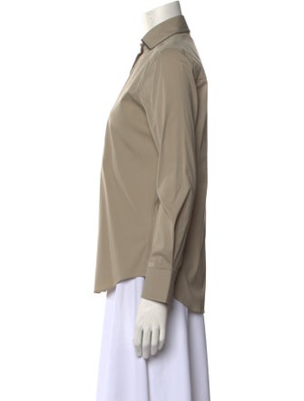 Brunello Cucinelli Long Sleeve Button-Up Top