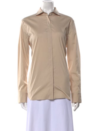 Brunello Cucinelli Long Sleeve Button-Up Top