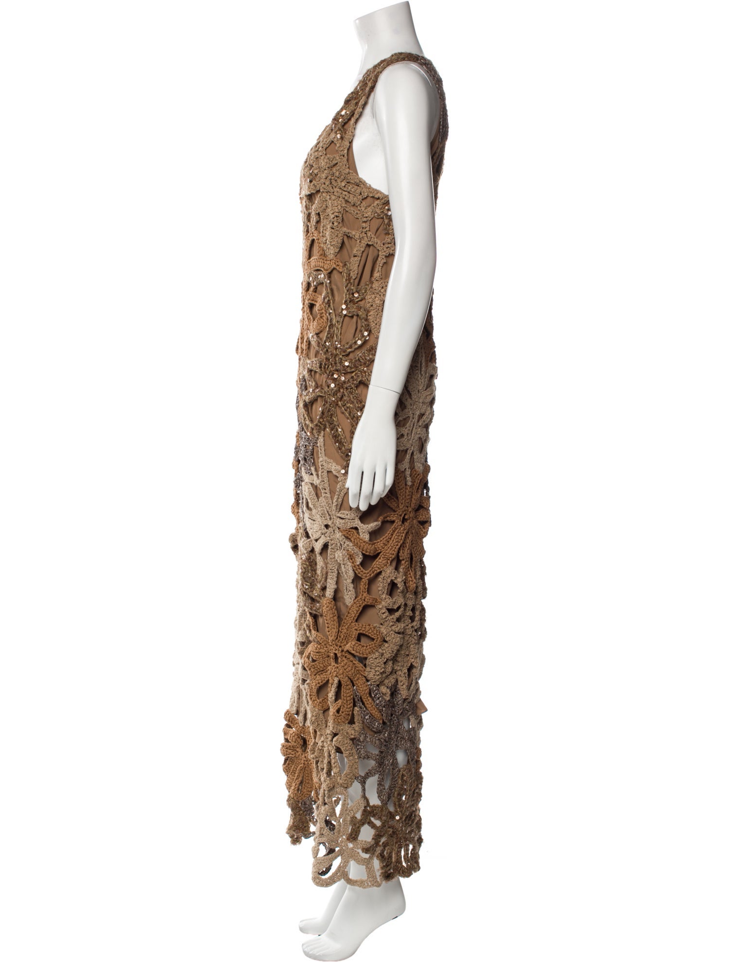 Brunello Cucinelli Lace Pattern Long Dress