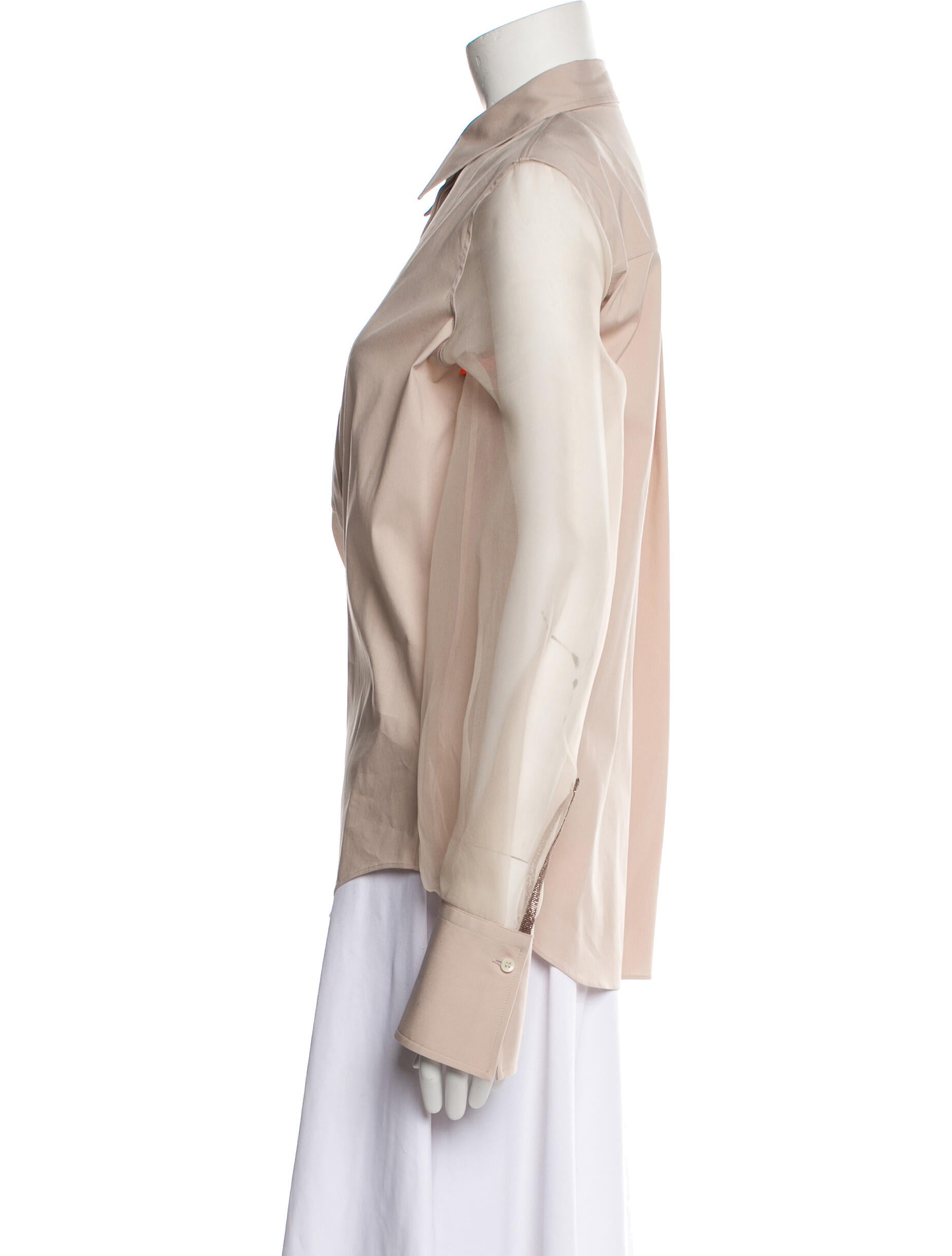 Brunello Cucinelli Long Sleeve Button-Up Top w/ Tags