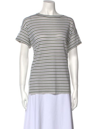Brunello Cucinelli Striped Bateau Neckline T-Shirt