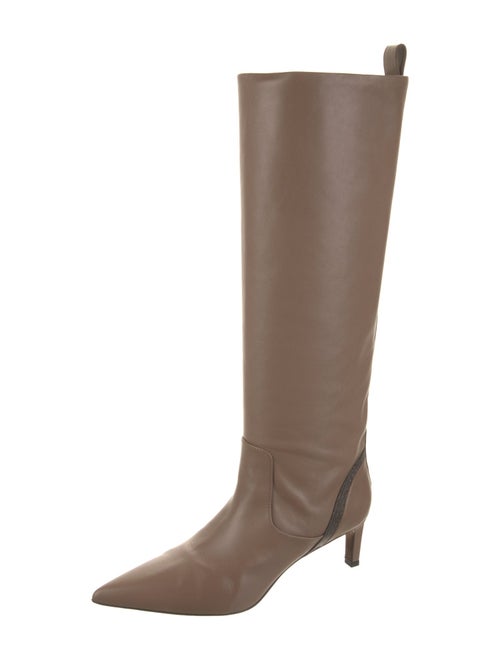 Brunello Cucinelli Monili Leather Riding Boots