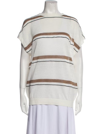Brunello Cucinelli Linen Striped Top