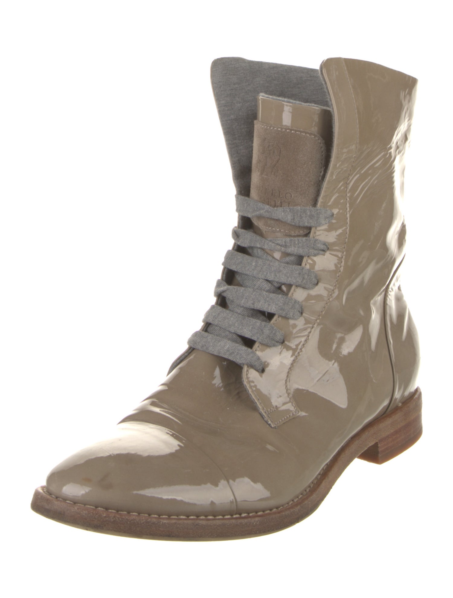 Brunello Cucinelli Leather Combat Boots