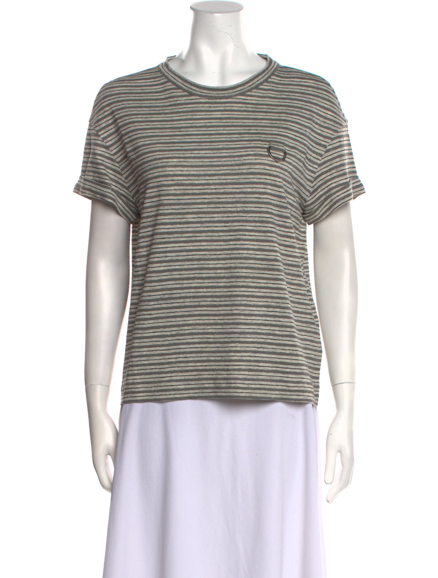 Brunello Cucinelli Linen Striped T-Shirt