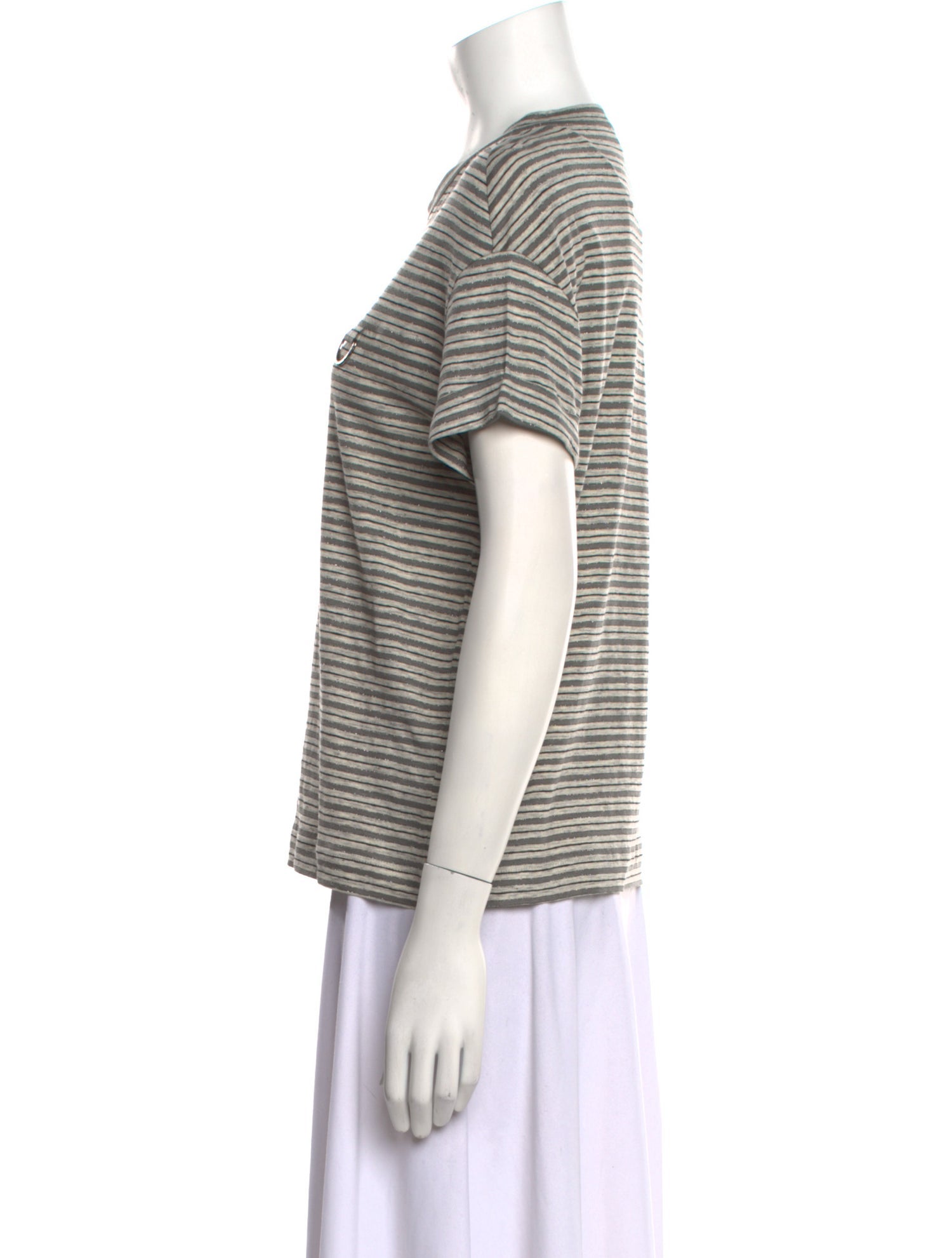 Brunello Cucinelli Linen Striped T-Shirt