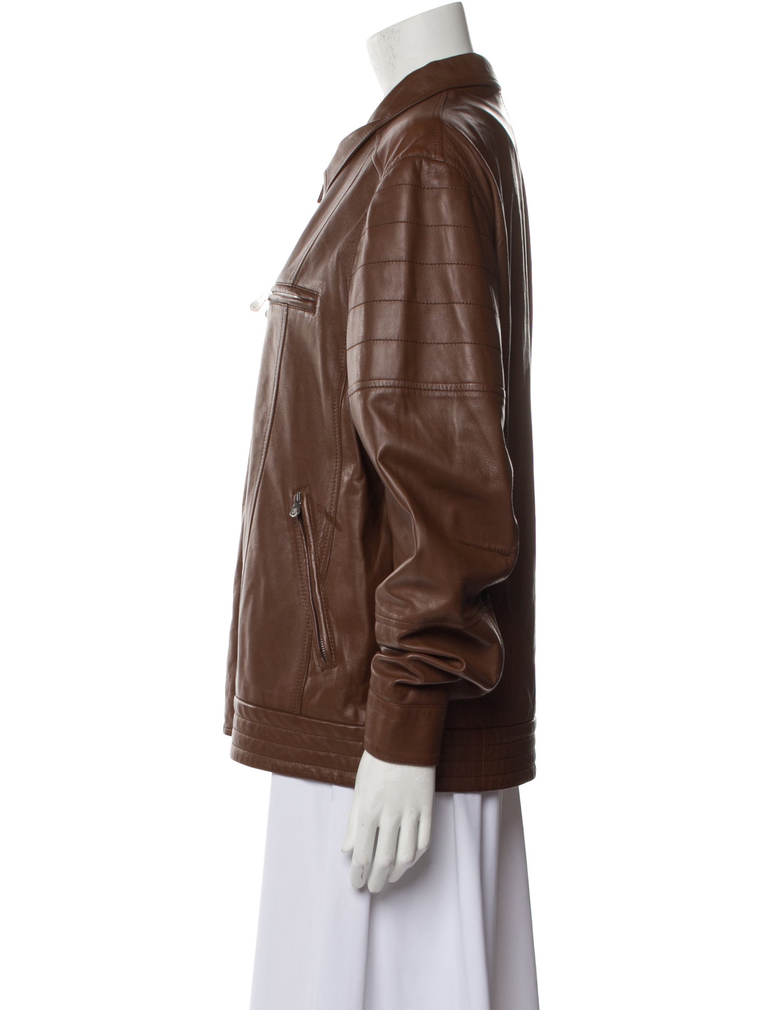 Brunello Cucinelli Leather Moto Jacket