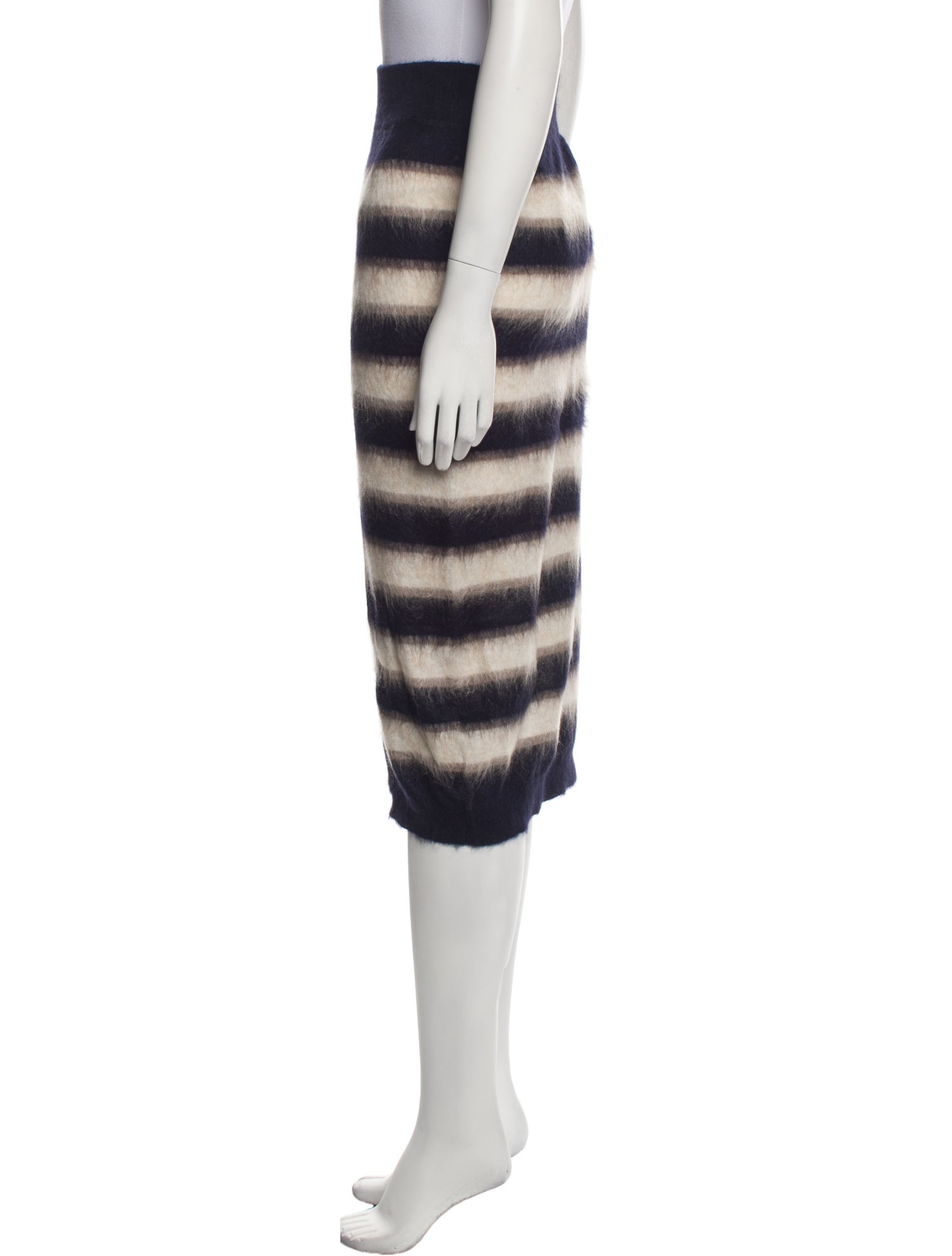 Brunello Cucinelli Striped Midi Length Skirt