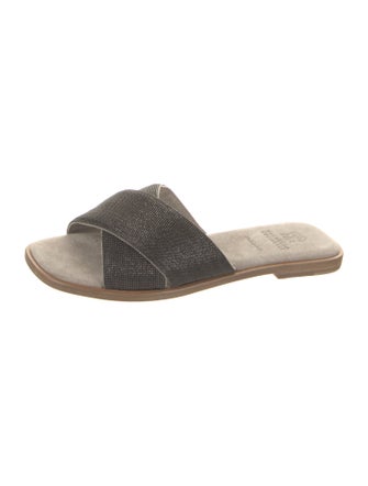 Brunello Cucinelli Crystal Slides
