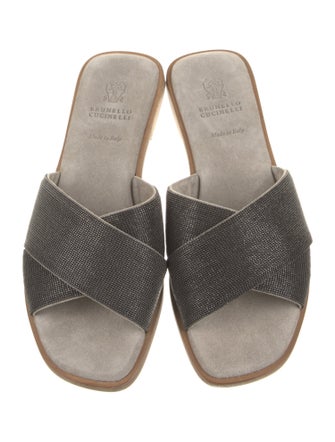 Brunello Cucinelli Crystal Slides