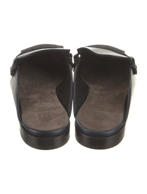 Brunello Cucinelli Leather Beaded Accents Mules