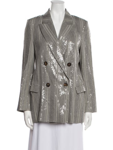 Brunello Cucinelli Jackets Linen Striped Blazer S