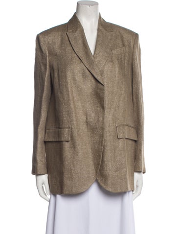 Brunello Cucinelli Jackets Linen Tweed Pattern Blazer Us4, It40 | S