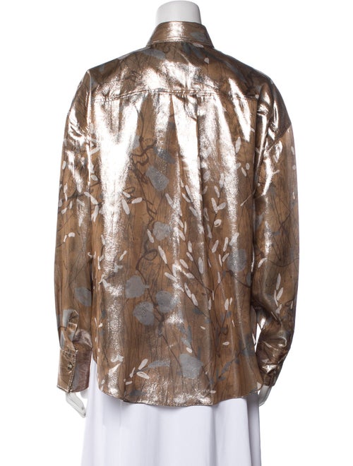 Brunello Cucinelli Silk Printed Button-Up Top