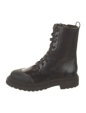 Brunello Cucinelli Leather Combat Boots