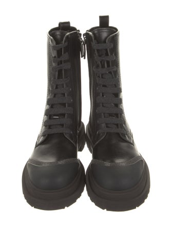Brunello Cucinelli Leather Combat Boots