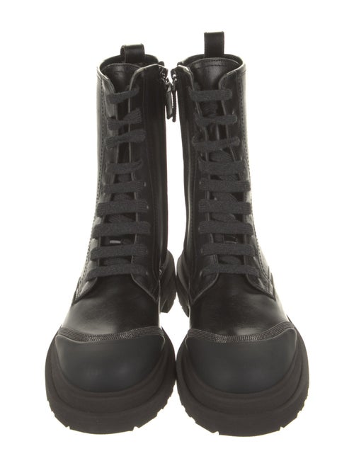 Brunello Cucinelli Leather Combat Boots