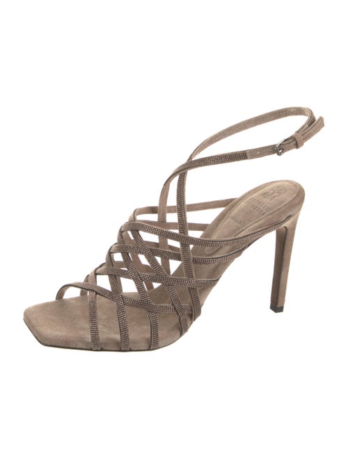 Brunello Cucinelli Monili Suede Sandals