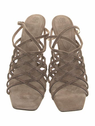 Brunello Cucinelli Monili Suede Sandals
