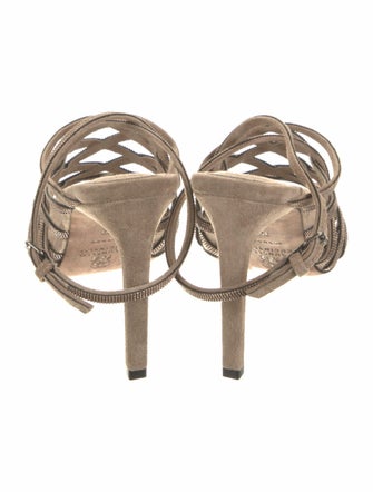 Brunello Cucinelli Monili Suede Sandals