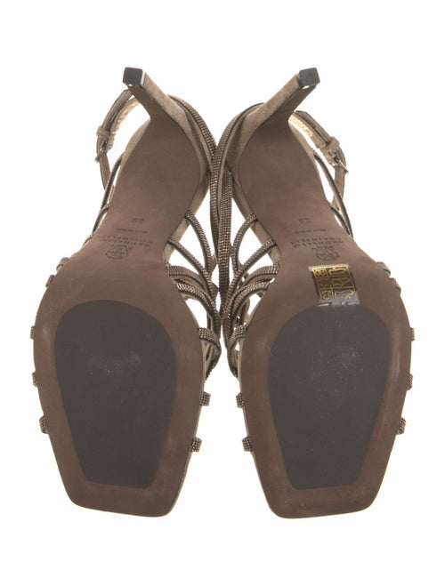 Brunello Cucinelli Monili Suede Sandals