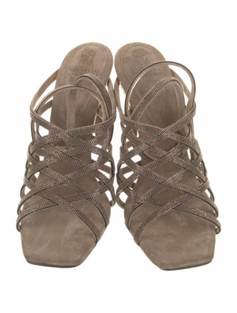 Brunello Cucinelli Crystal Gladiator Sandals