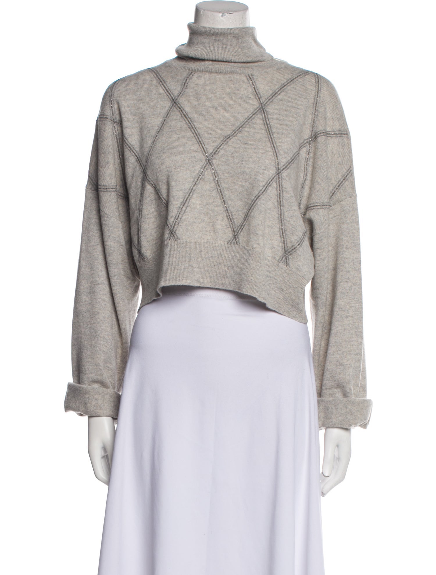 Brunello Cucinelli Virgin Wool Plaid Print Sweater w/ Tags