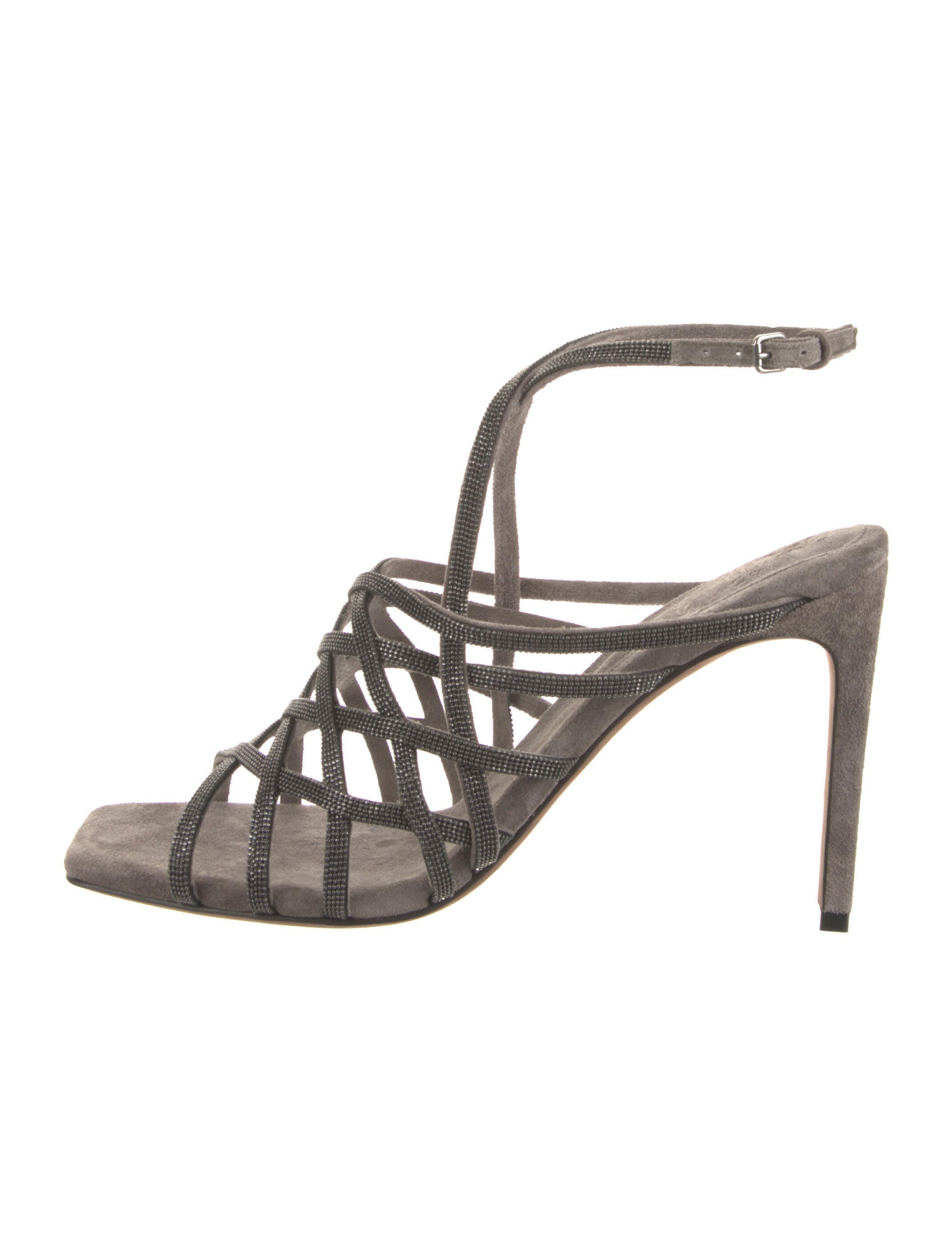 Brunello Cucinelli Monili Suede Sandals