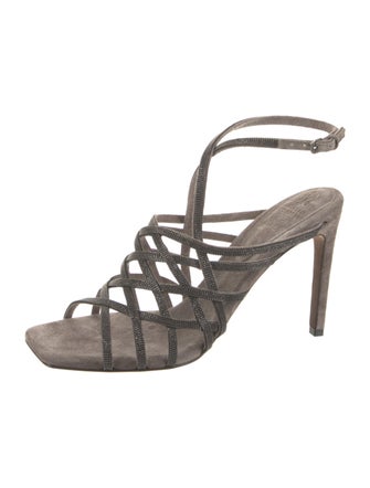 Brunello Cucinelli Monili Suede Sandals