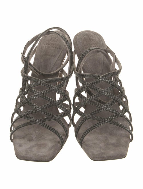 Brunello Cucinelli Monili Suede Sandals