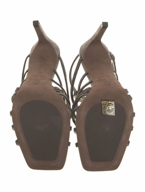 Brunello Cucinelli Monili Suede Sandals