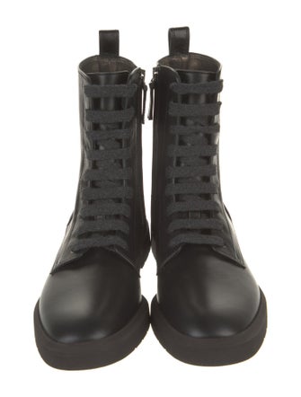 Brunello Cucinelli Monili Leather Combat Boots