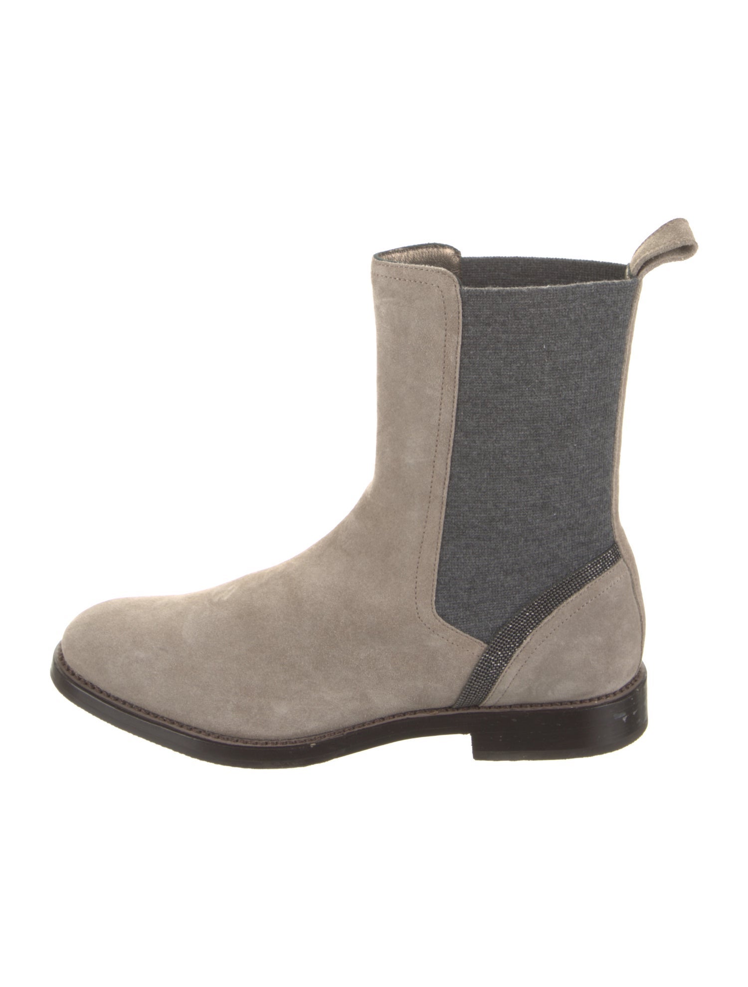 Brunello Cucinelli Monili Suede Chelsea Boots